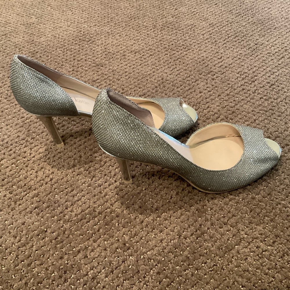 Silver sparkly heels for dress up